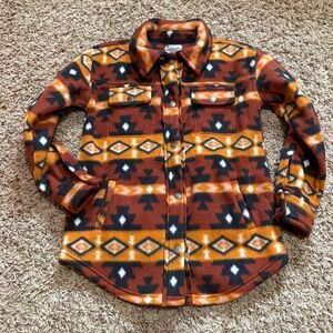 Fornia kids' Southwestern-style Aztec print fleece shacket size X-Small/7